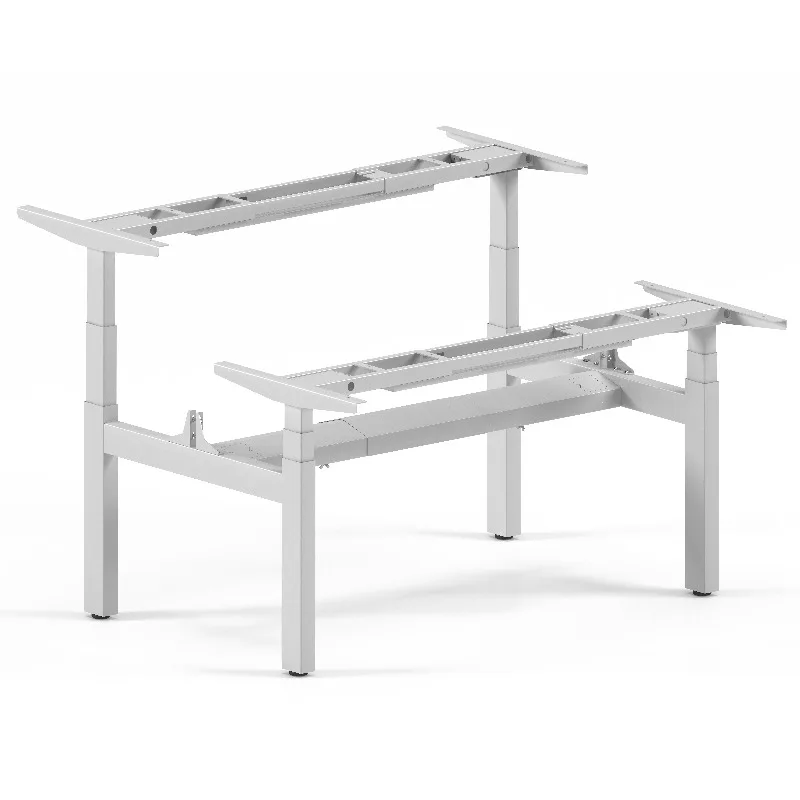 Modern Office Face to Face Lifting Computer Table Electric Adjustable Extendable Height Standing Desk Frame 4 Legs