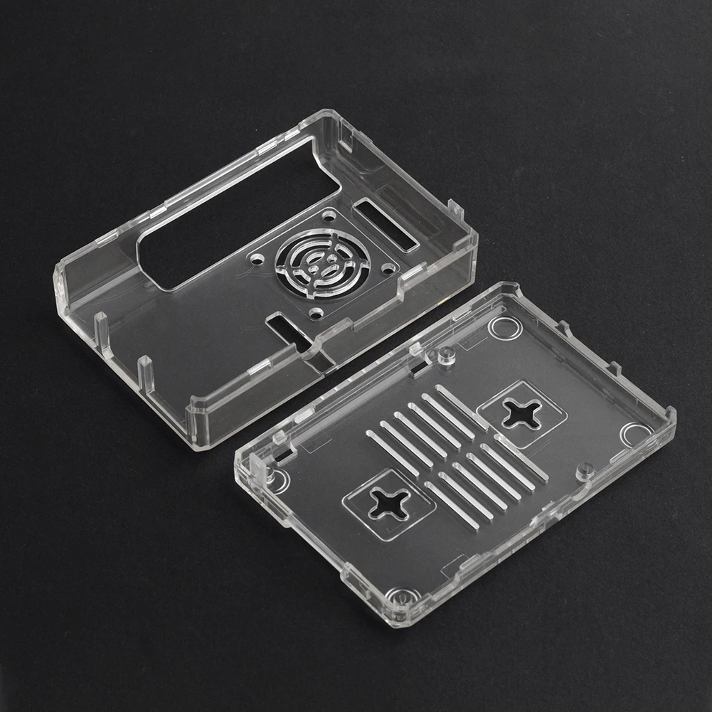 Transparent Case with Heat Sink Cooling Fan for Raspberry PI 3B 3B+