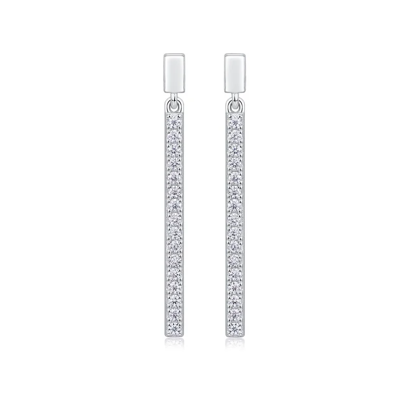 E13189 Lefei moda clásica de lujo Moissanite Stick pendientes colgantes encanto mujeres plata esterlina s925 regalos de joyería de fiesta