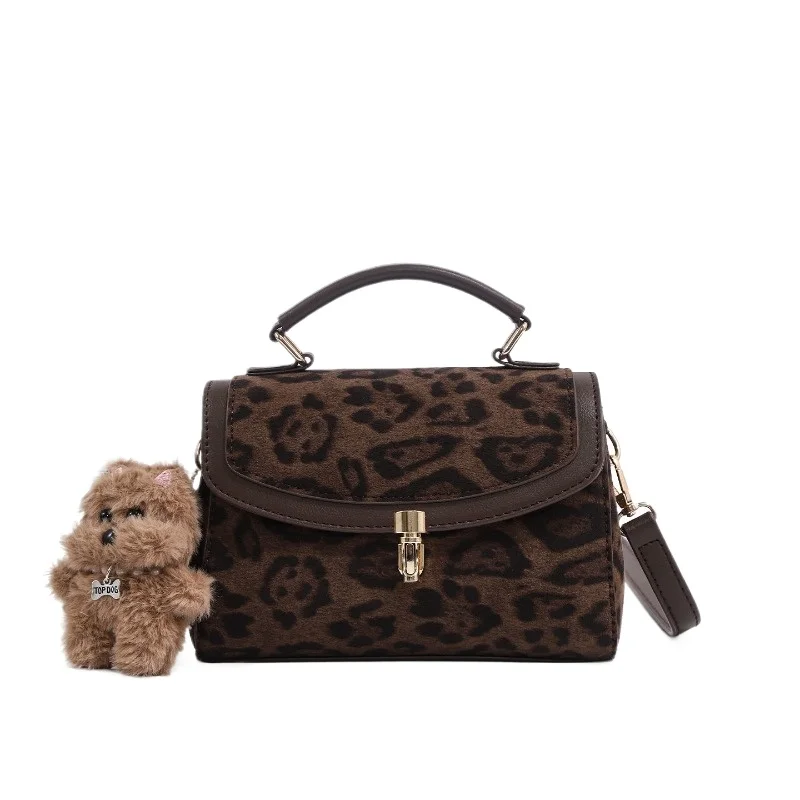 Leopard Print Bag High-end Daily Temperament Commuting Versatile Women's Fashion Portable Messenger Bag  High Appearance Level
