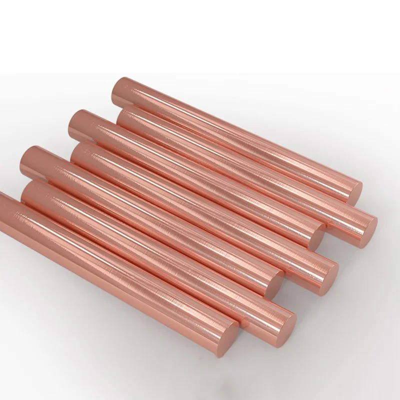 Copper Round Bar Rod Diameter 10/12/14/20/22/25/28/30mm Discharge T2 Pure Coppesrs Metal Rods  Length 100mm 200mm 300mm Customiz