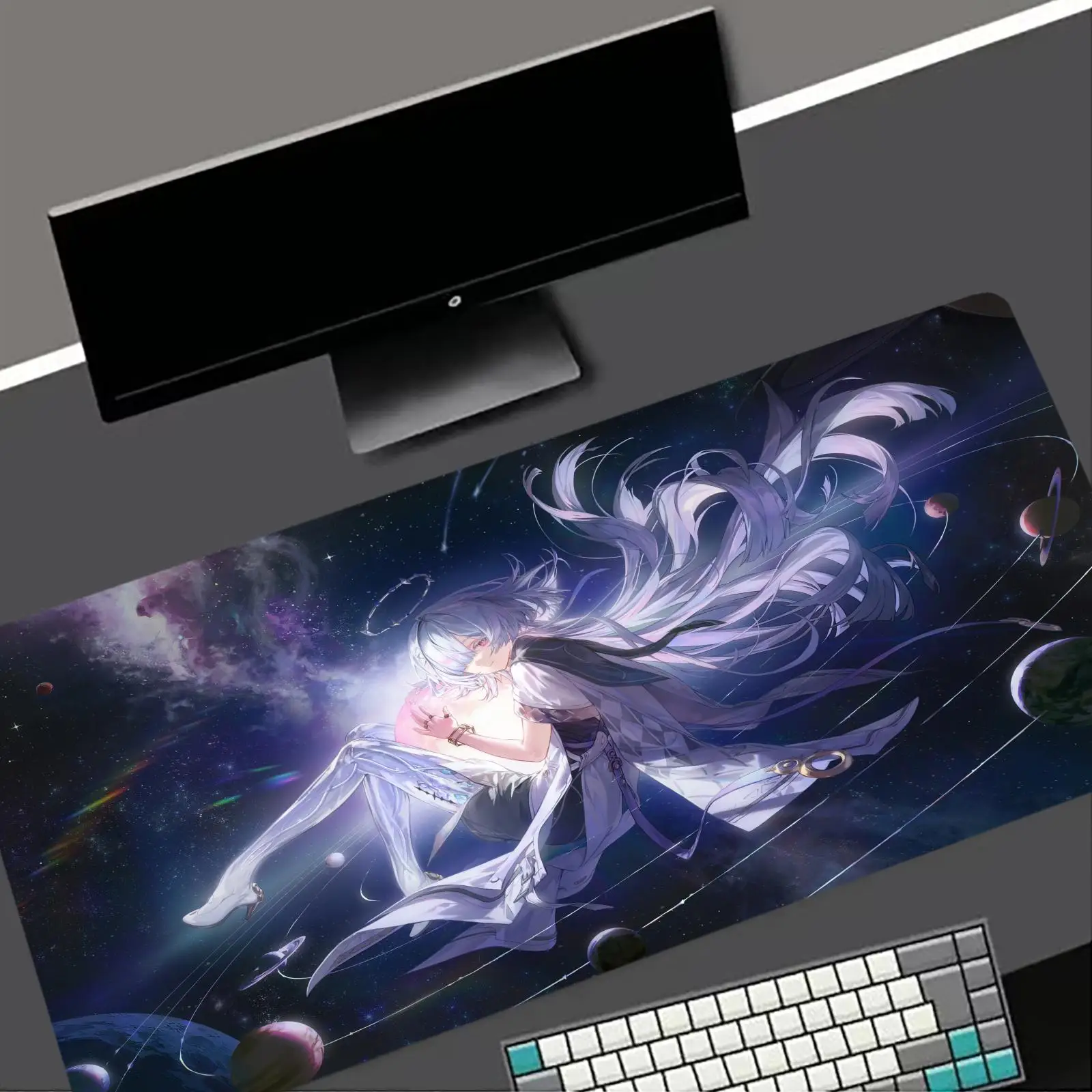 

Wuthering Waves Cartethyia Mousepad HD Printing Computer Gamers Locking Edge Non-slip Mouse Pad 90x40cm Keyboard PC Desk Mat
