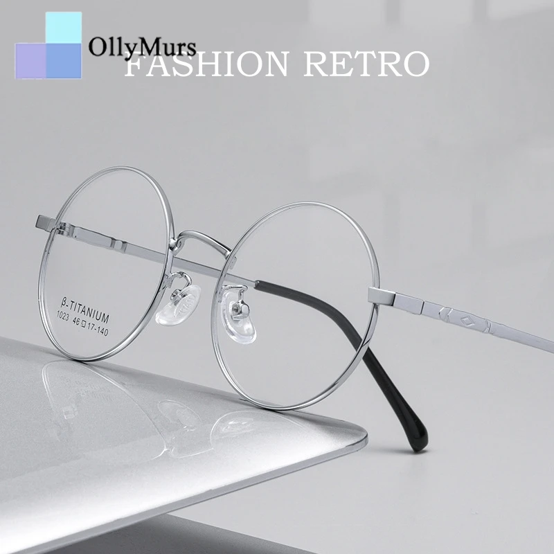 نظارات OLLYMURS العصرية للطلاب في سن المراهقة مقاس صغير من خليط معدني مستدير عتيق إطارات نظارات طبية للرجال والنساء