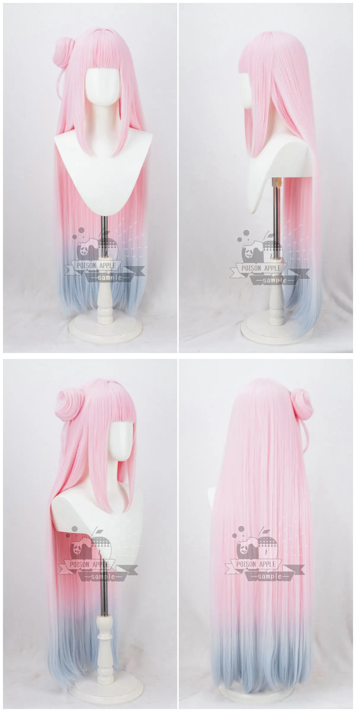 Misono Mika Cosplay Wig Blue Archive Pink Blue Pink Heat Resistant Synthetic Hair Halloween Party Role Play Carnival + Wig Cap