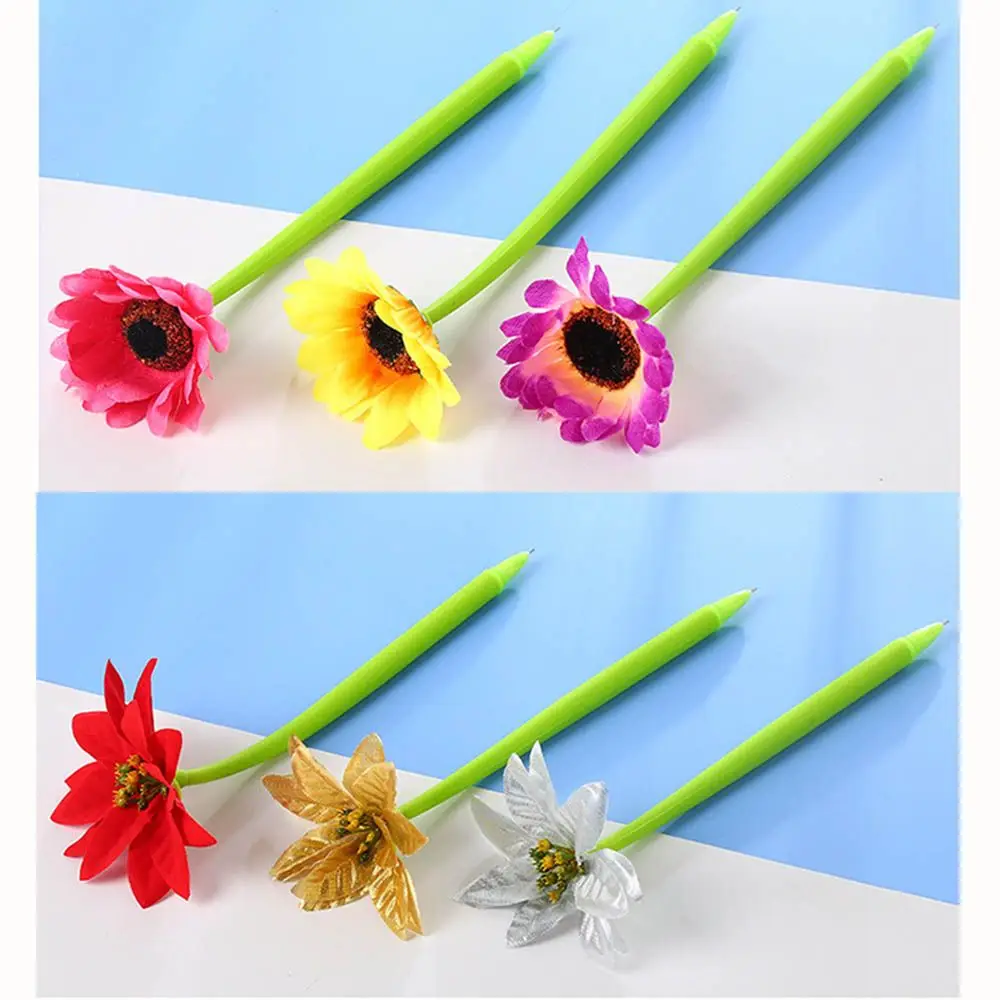 

Rose flower Silicone Gel Pen Simulation Flower Valentine's Day Gift Pen school office stationary Student Pen