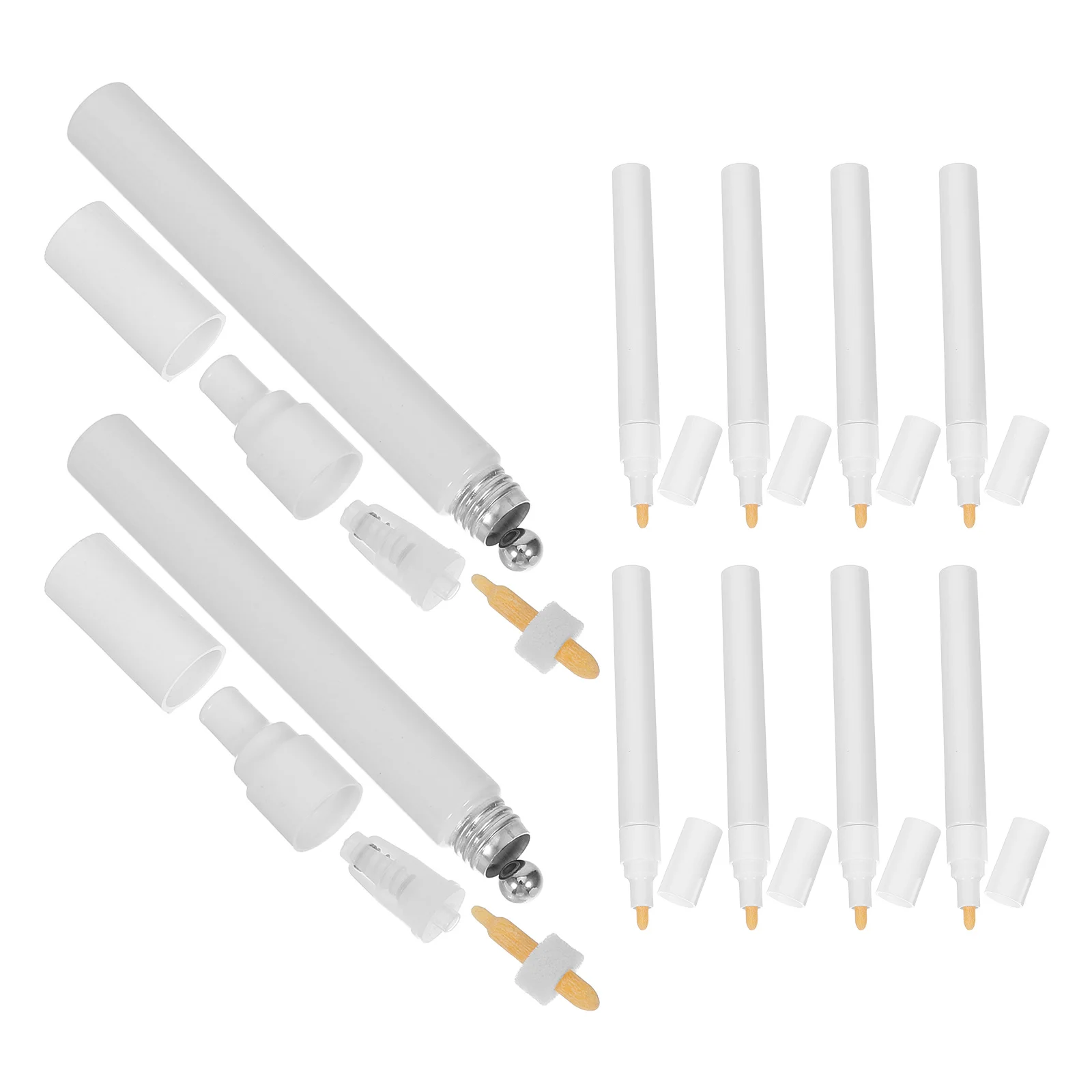 

10Pcs Empty Paint Pen Components Refillable Blank Round Tip Markers for Touch-Up Scratch Repair Fine Applicator Precision Craft