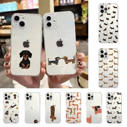 Dachshund Silhouette Dog Phone Case For iPhone 16 15 14 13 12 11 Pro Max XS X XR 7 8 SE Back Cover Clear Funda