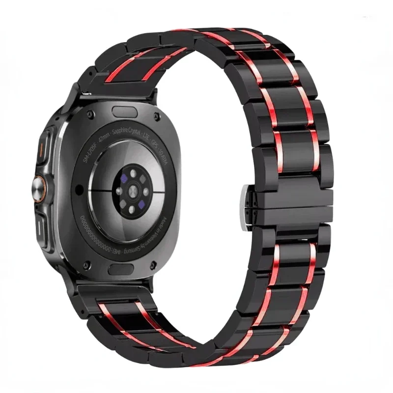 Ceramic+Metal Band for Samsung Galaxy Watch Ultra 47mm Sports Metal Bracelet WristBand for Galaxy Watch 7 Ultra Replacement Belt