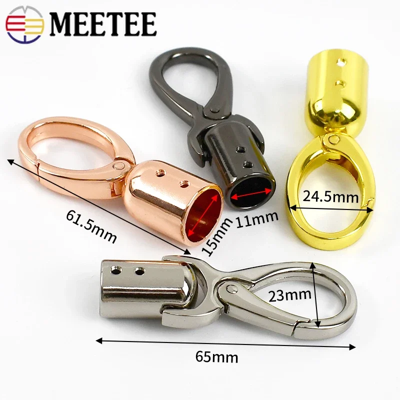 2/4/10Pcs 12/15mm Metal Bag Buckles for Straps Cord Lock Stopper Handbag Belt Hanger Connector Clasp Tassel Cap Clip Accessories