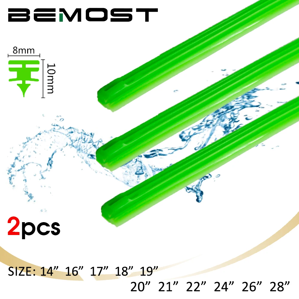 車のウィンドスクリーンクロスブレードインサート、蛍光グリーンシリカゲルストリップ、カーアクセサリー、8mm、14 "、16" 、17 "、18" 、19 "、20" 、21 "、22" 、24 "、26" 、28 "、2個