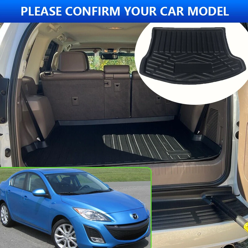 Car Trunk Mat For Mazda3 Mazda 3 BL Sedan 2010 2011 2012 2013 High Temperature Resistant Storage Mat Auto Interior Accessories