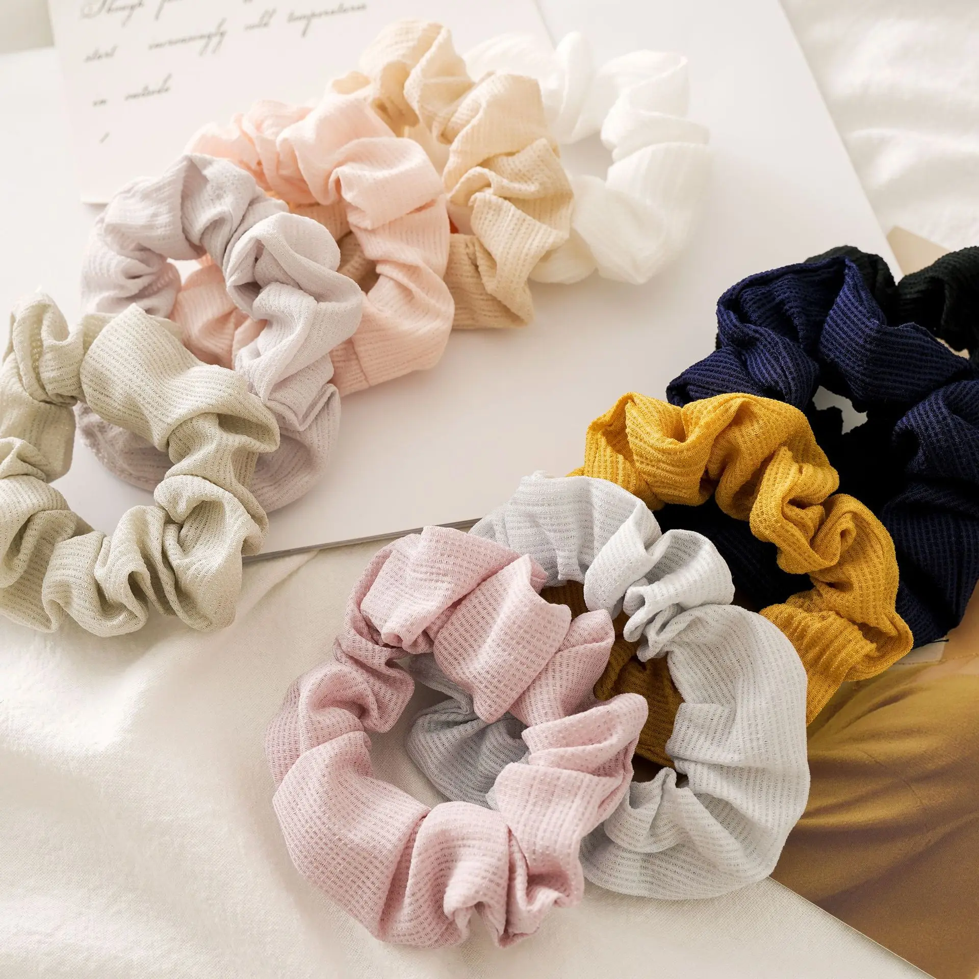 Hair Accessories Girl Women Ladies Hair Tie Striped Girl Fashion Solid Design Scrunchies Ponytail Hair Female Holder Rope