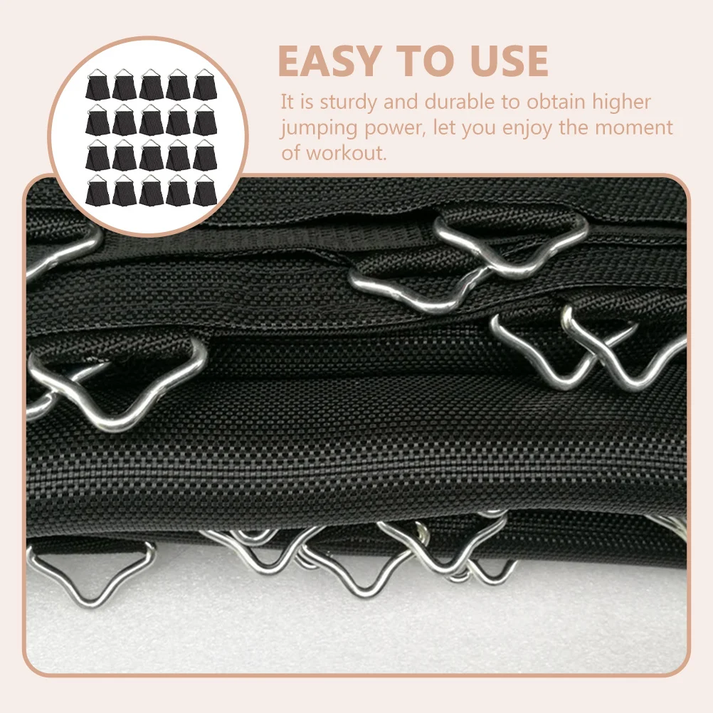 

40Sets Heavy Duty Trampoline Rings Galvanized Triangle Buckles Reusable Jumping Bed Fasteners for Trampoline Mesh Secure Fit