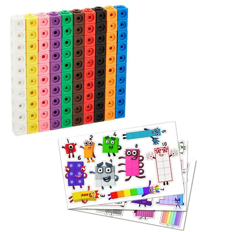 Numberblocks with Stickers Linking Math Cubes Number Blocks