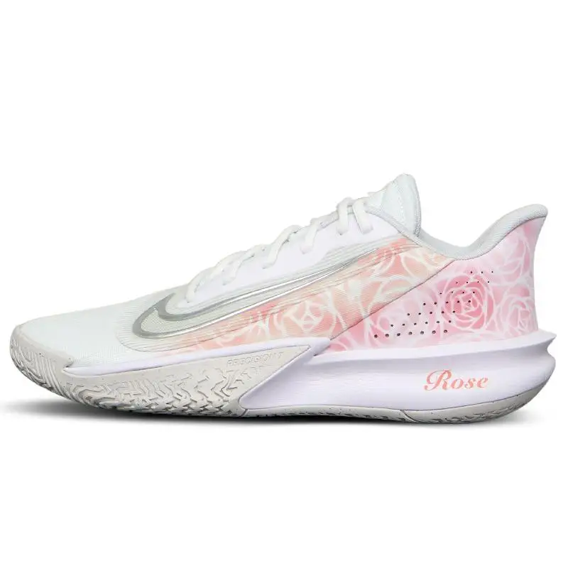 【Customize】Nike Precision 7 Basketball Shoes Unisex Low-top White/Pink Sneakers shoes FN4322-100