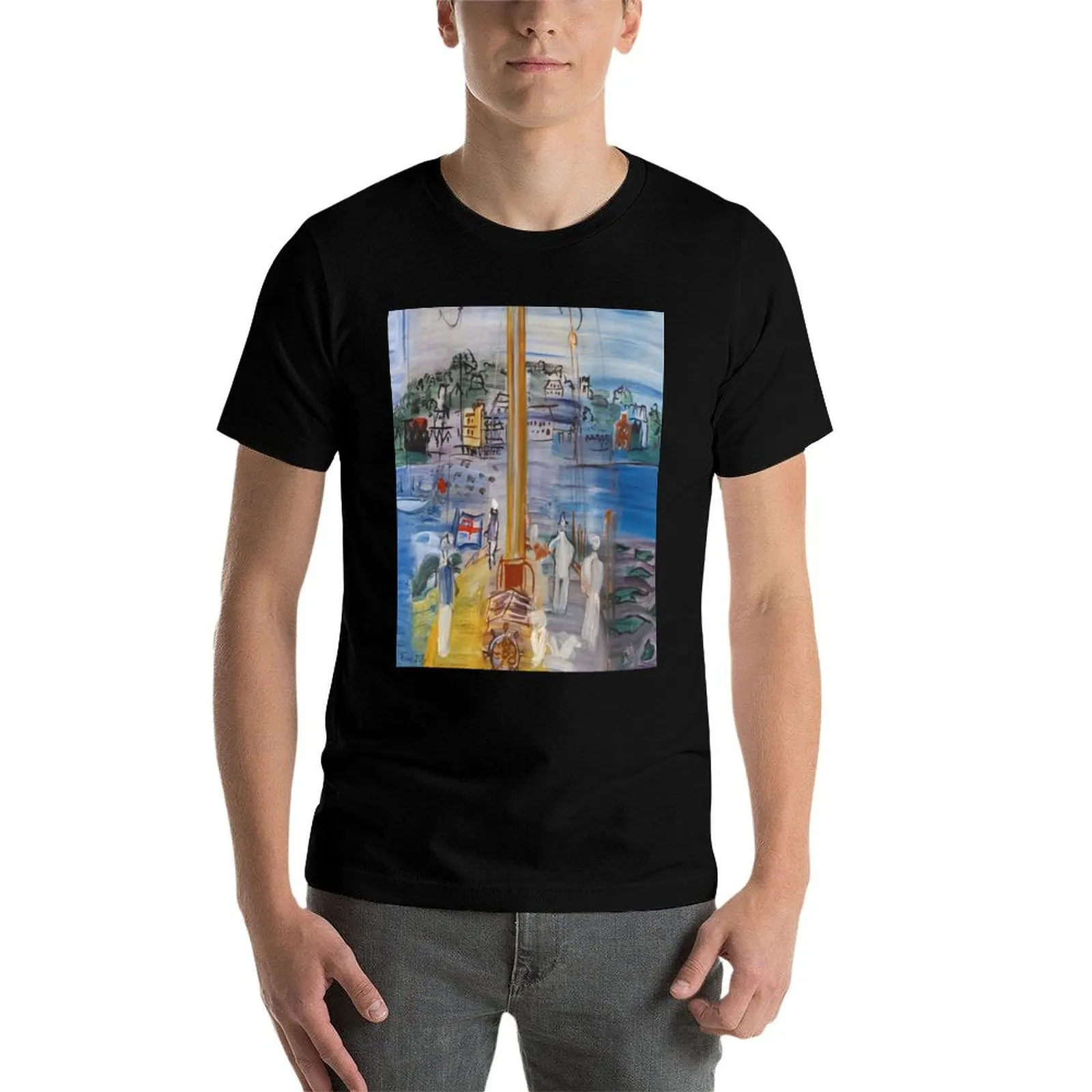 

Футболка Artwork от Raoul Dufy, мужская футболка, дизайнерская футболка, мужская простая хлопковая футболка, футболка из 100% хлопка