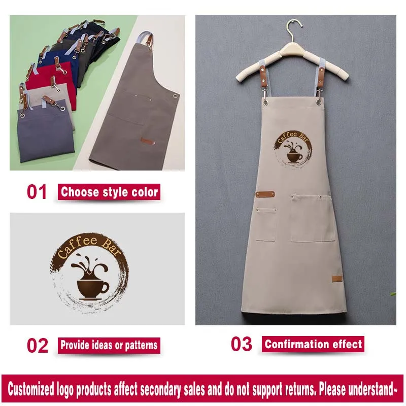 Customize Company LOGO Restaurant Work Cloth Waterproof Oil Resistant and Durable Fabric Wearable All Seasons Sleeveless Apron