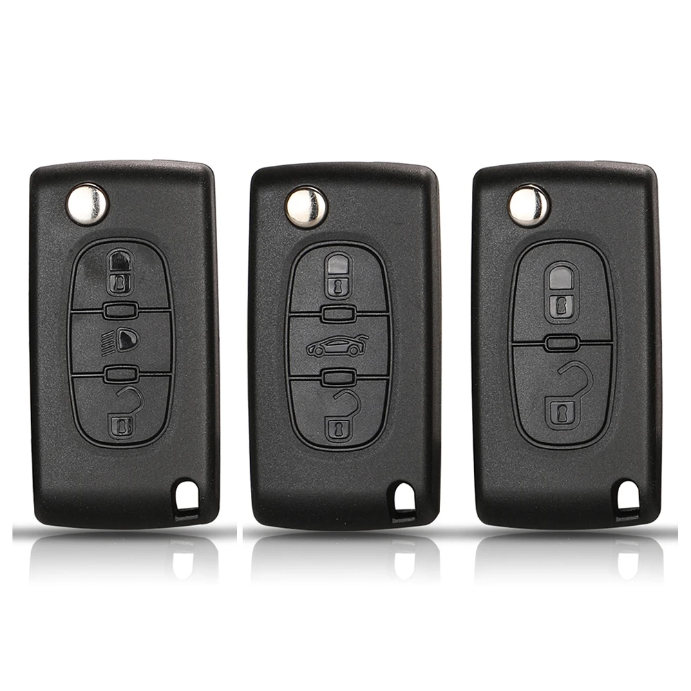 Jingyuqin, nueva funda para llave de coche para Peugeot 307, 407, 308, 607, Citroen C2, C3, C4, C5, C6, C8, XSARA, PICA, CE523, HU83, CE536, VA2