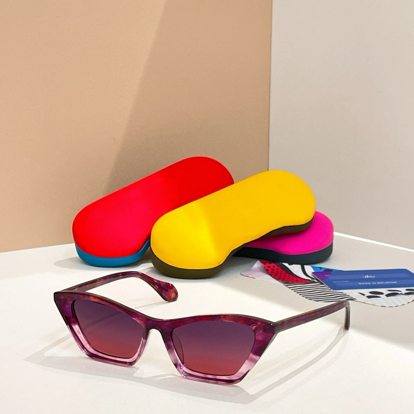 Belight البصرية القط العين شكل بلجيكا تصميم اليدوية خلات الرجال النساء خمر النظارات الرجعية وصفة طبية عدسة Mille + 89