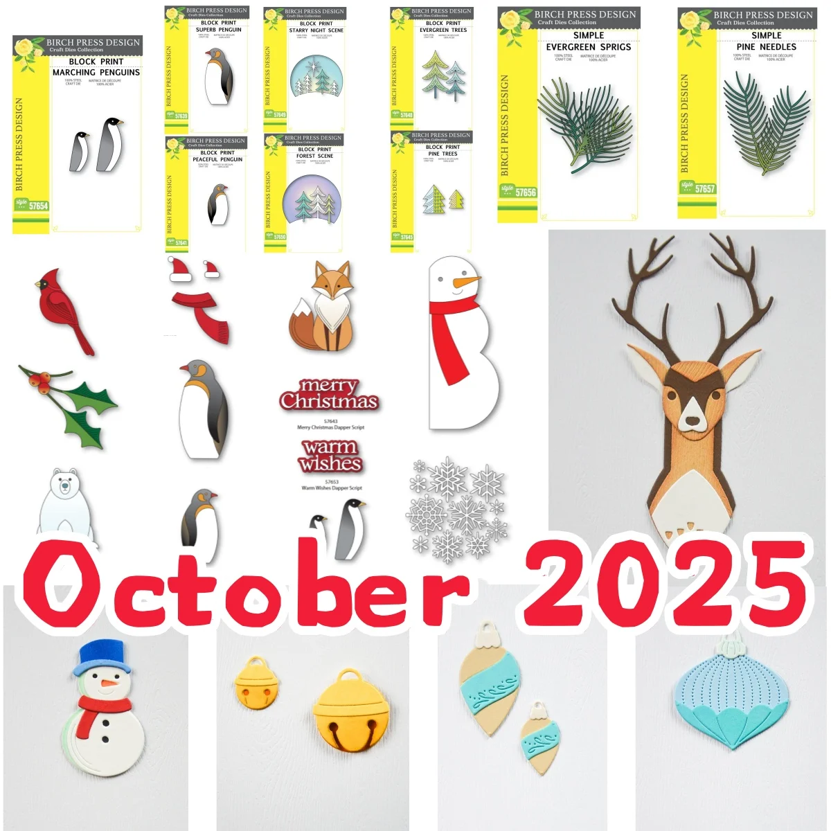 

New Snowman Bells Trees Pinecone Fox Metal Cutting Dies for DIY Making Card Scrapbook Embossed Craft Supplies Christmas 2025