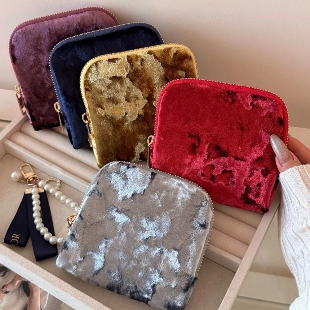 Travel Jewelry Case Soft Velvet Jewelry Bag Multiple Compartments Jewelry Organizer Compact For Gifts For Women Wallet Home