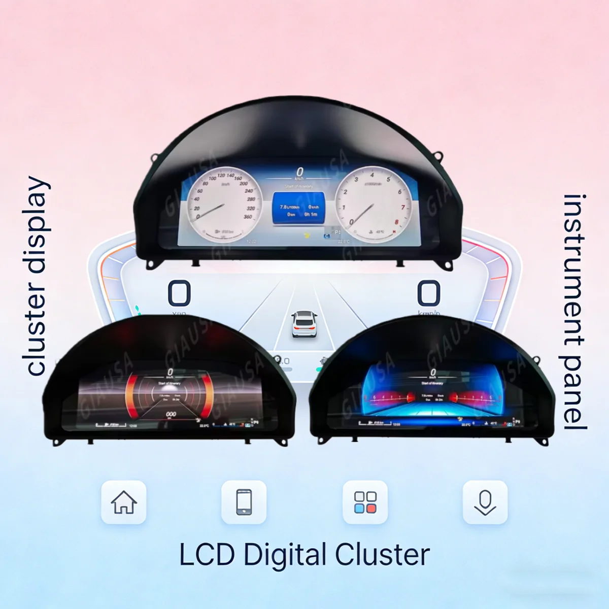 LCD Car Digital Cluster Instrument CockPit For Benz GLK X204 GLK350 GLK300 GLK280 C-Class W204 2008-2015 Speedmeter Dashboard