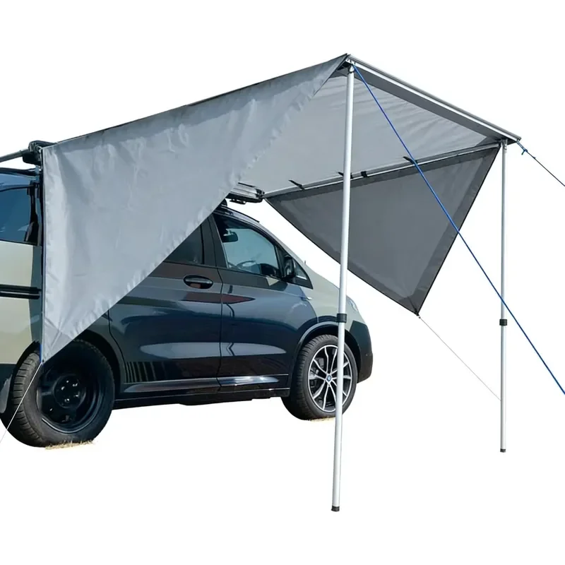 Car Roof Rack Awning, 6.5x9.8ft Waterproof 420D Oxford Sunshade Shelter Triangle Trap for Camping Car Side