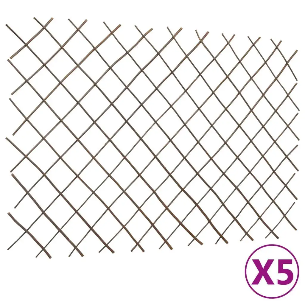 Set of 5 Willow Trellis Fences - 70.9x47.2 Inch Garden Privacy Panels