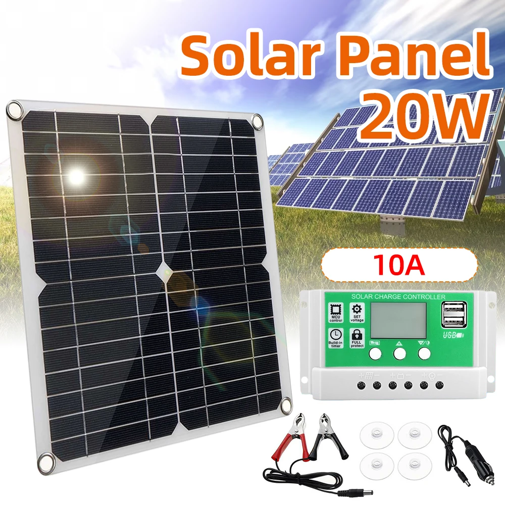 200W Solar Panel Kit 12V Battery Charger 100A with Controller For Home Outdoor