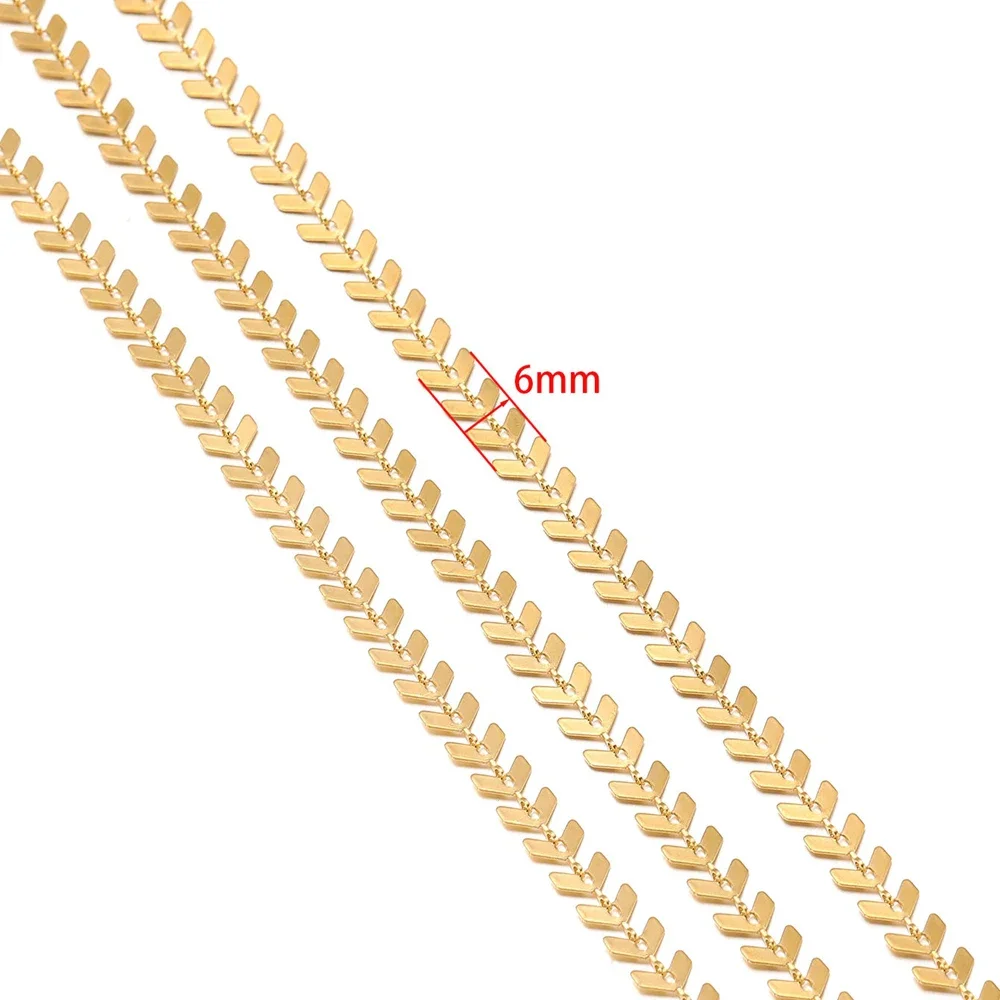 1 Meter Glossy Airplane Chains Stainless Steel Embossed Arrow Chains for DIY Jewelry Earrings Making Necklaces Bracelet Fittings