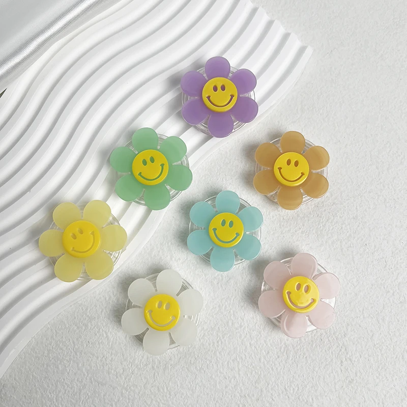 Phone Socket Grip Noctilucent Foldable Holder Acrylic Smiling Face New Creative Phone Stand Lazy phone holder