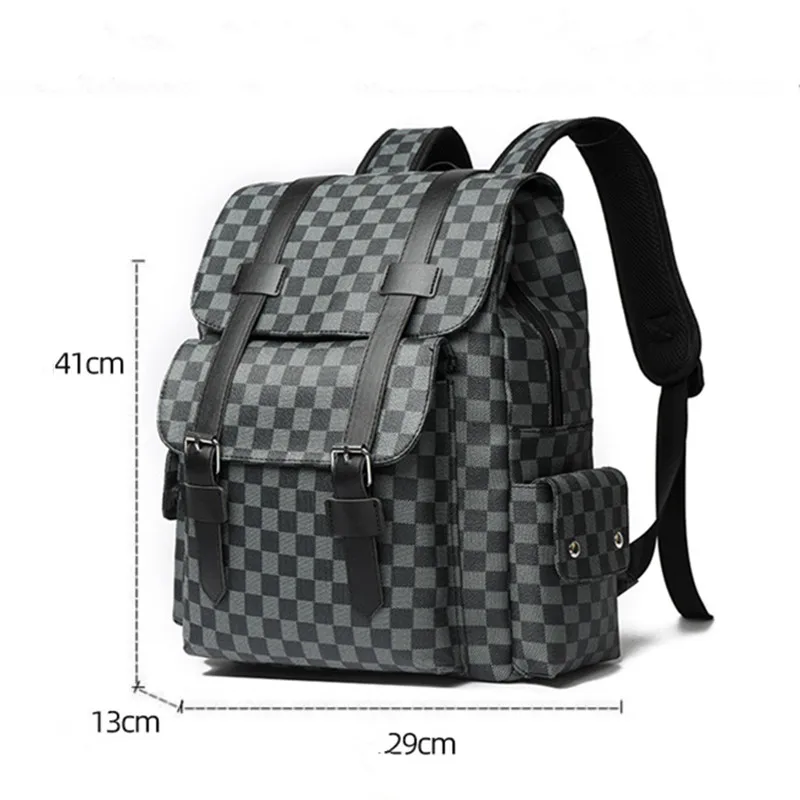 Imagem -04 - Mochila Masculina de Couro pu Bolsa de Viagem de Grande Capacidade para Computador na Moda Mochila Minimalista Nova