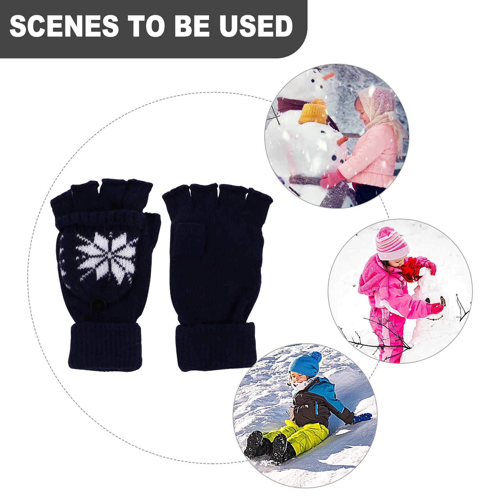 

Heated Gloves Winter Warmer Half Finger USB Black Knitting Yarn Mitten for Women Man Gaming Typing Outdoor Skiing Riding