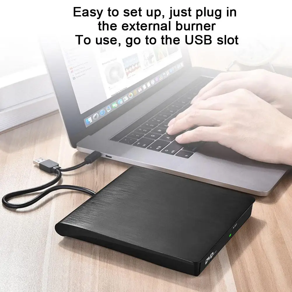 

Universal Brushed Mobile USB3.0/TYPE-C Dual Interface External Optical Type Tray DVD Drive Universal Brushed Recorder Playe T1L7