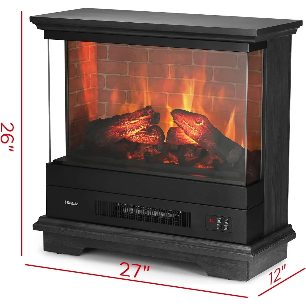 27-Inch Electric Fireplace Heater, No Assembly Required - 7 Adjustable Flame Effects, Overheating Protection, CSA Certified1400W