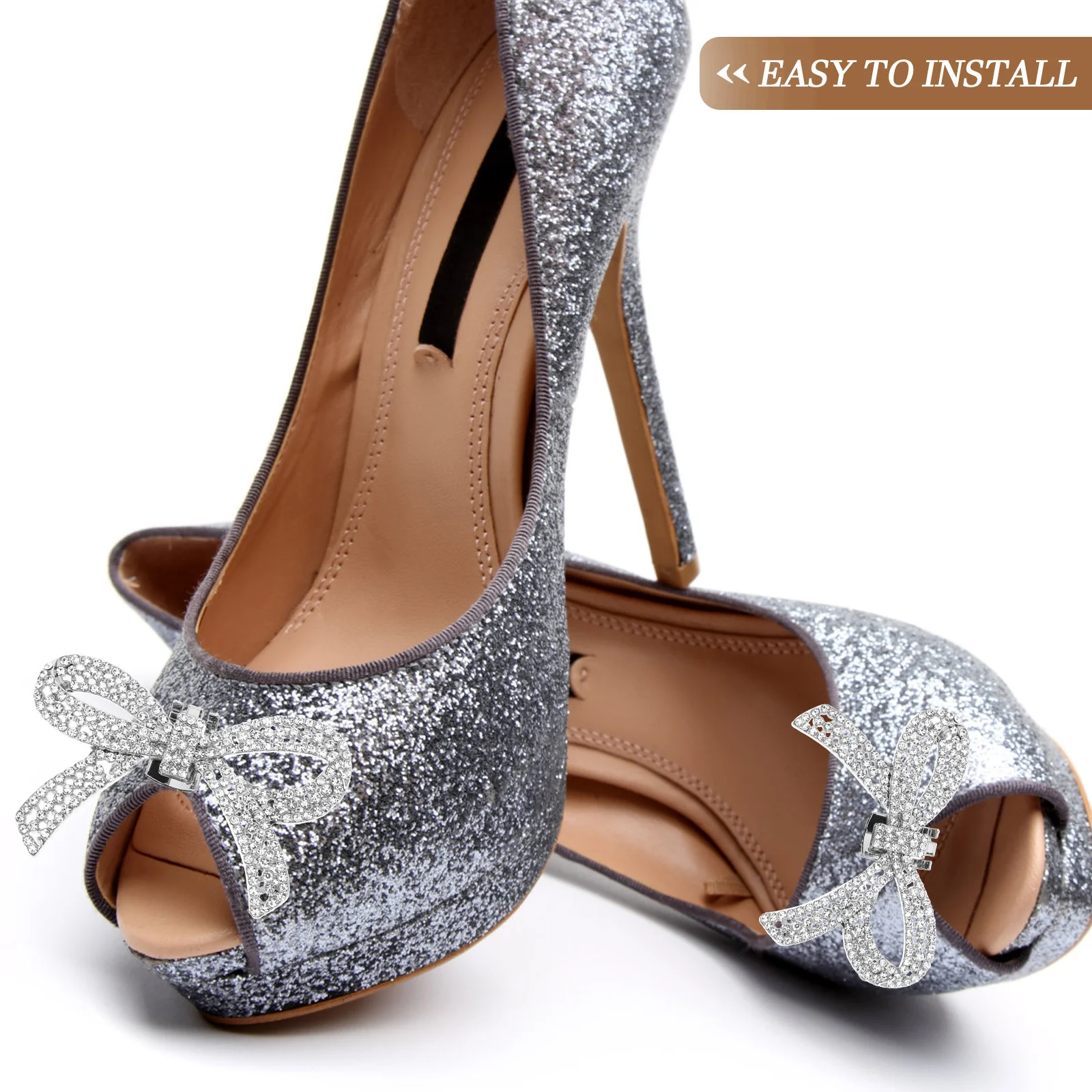 

Rhinestone Shoe Clips Decorative Buckles for Women Removable Wedding Accessories Black High Heels Shoe Decorations Charm