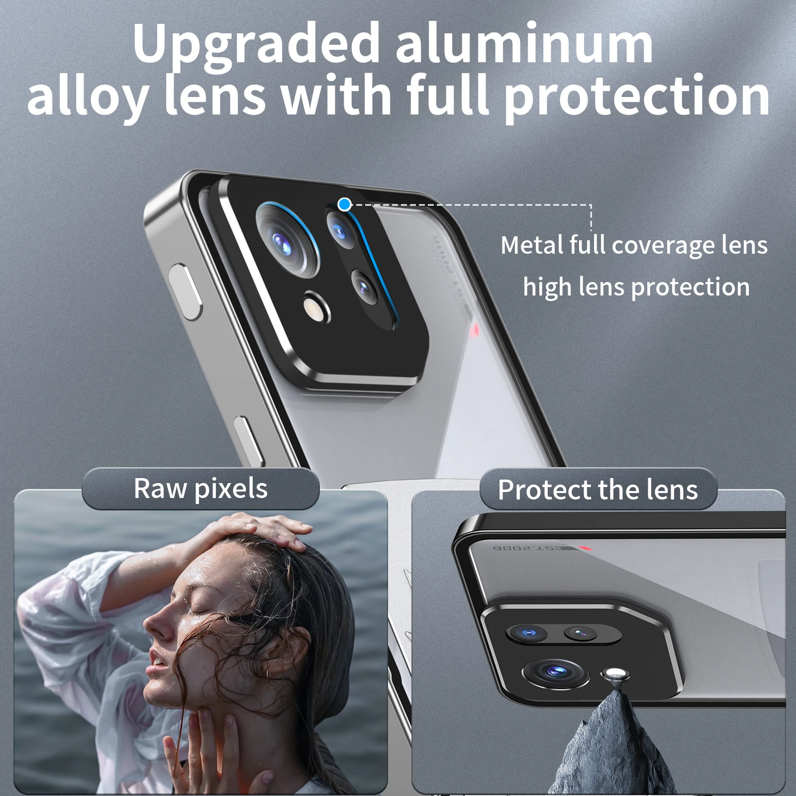 For Asus ROG Phone 8 Pro Case Metal Aluminum Alloy Bumper ROG Phone 8 Heat Dissipation Frame Acrylic Camera Protector Cover