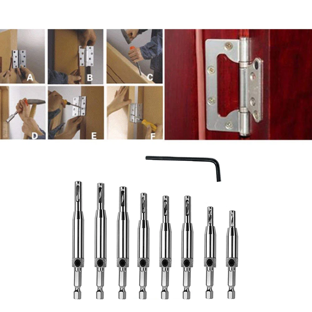 

Hinge Drill Woodworking Door And Window Hinge Hole Cutter Electric Drill Positioning Drilling Set Special Hexagonal Handle Drill
