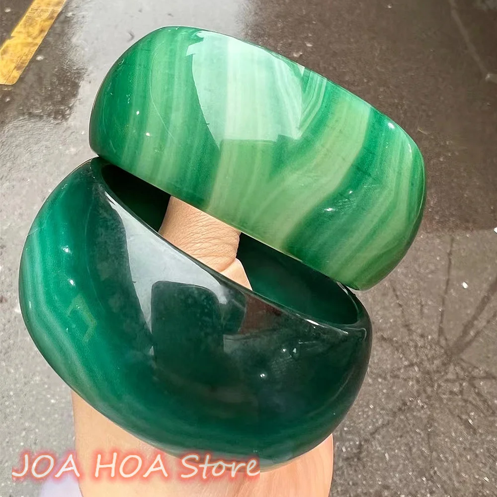 Top Natural Original Texture Perfect Color Bangle Widened 20mm Agate Exquisite Real Jade Bracelet Jadeite Handring Fine Jewelry