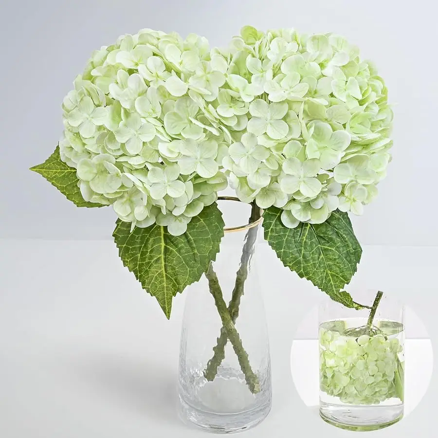 

2Pcs 21in Hydrangea Artificial Flowers, Latex Real Touch Hydrangeas Lifelike Large Hydrangea Flowers for Home Decor Party Arrang