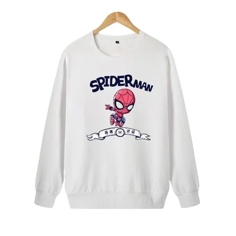 Marvel Authorized Co-branded Spider-Man Hero Expedition Casual Men's Printed Cotton Multi-link Round-neck Hoodie