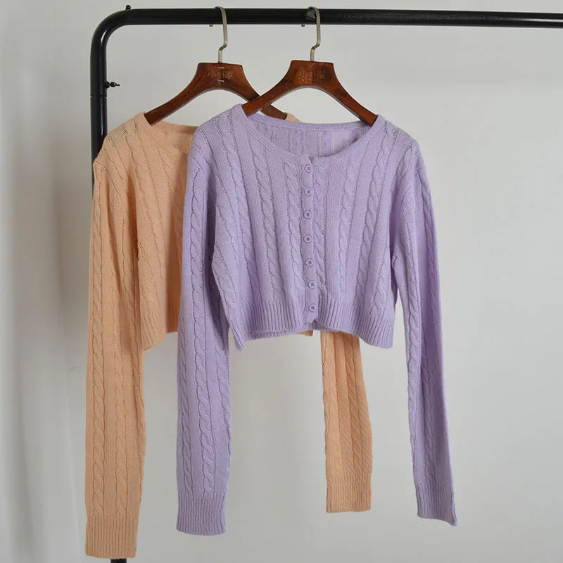 

Women's Long Sve Knitted Sweater ort round Ne Cotton Open Cardigan Spring Autumn Base Layer irt Versatile Commute Pu...