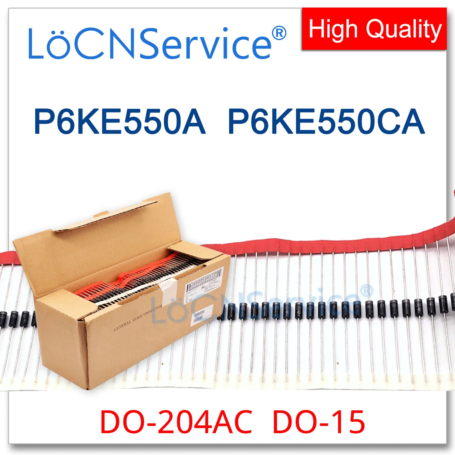 

LoCNService 500PCS 2000PCS DO-204AC DO-15 P6KE550 P6KE550A P6KE550CA P6KE TVS Diode High quality TVS