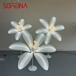 SOFEINA Modern White Lily Wedding Lamp LED Light for Party Stage Road Lead Little Fresh Flower Background Decoration