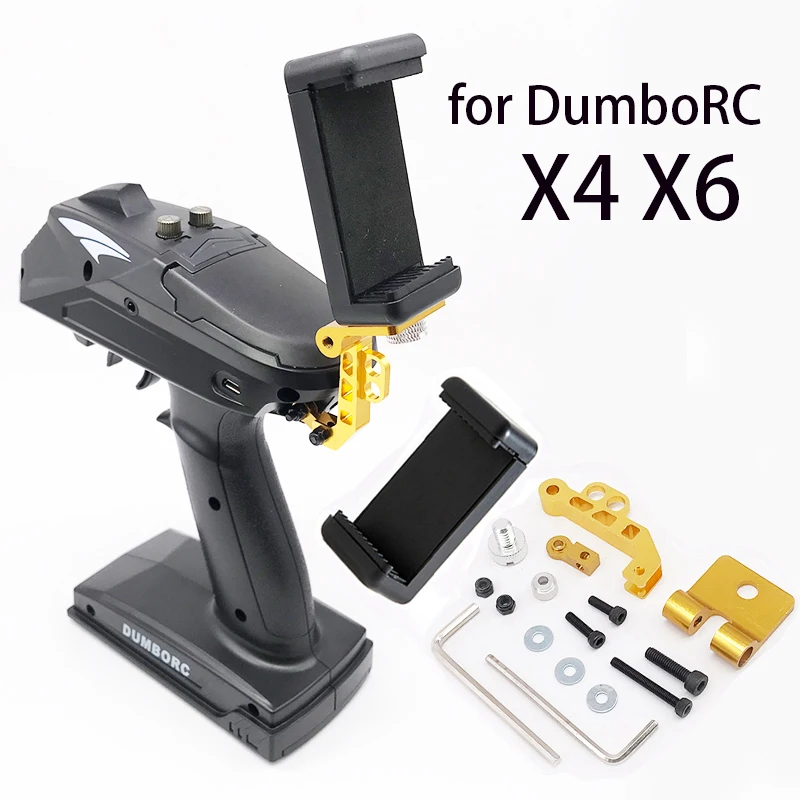 

Держатель для телефона, зажим, кронштейн, поддержка DumboRC X6 X4 2,4G 6CH, пульт дистанционного управления передатчиком 1/10 1/8 SCX10 D90 RC Car Boat