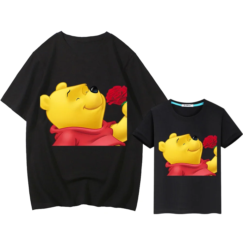 Disney Pooh Bear t shirt for kids boy 10years girl Tees Men women Tops y2k family matching outfits mom daughter matching clothes