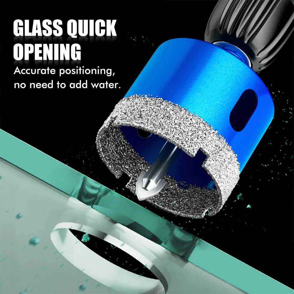 1 Stück 18-110MM Diamantbeschichtetes Bohrerset Keramikfliesen-Lochsäge mit Positionierbohrer für Glas, Marmor, Granit, Stein, Porzellan – Detail 3