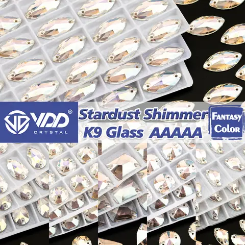 VDD S269 Stardust Shimmer Top Quality AAAAA K9 Glass Sew On Rhinestones Sewing Crystal Flatback Strass Stones Clothes Decoration