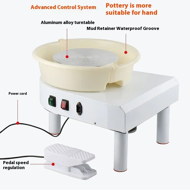 

Electric Pottery Wheel Machine, Foot Pedal, Shaping Tools for School, Ceramic Clay Working Forming, DIY Art Craft, 28cm, 35cm