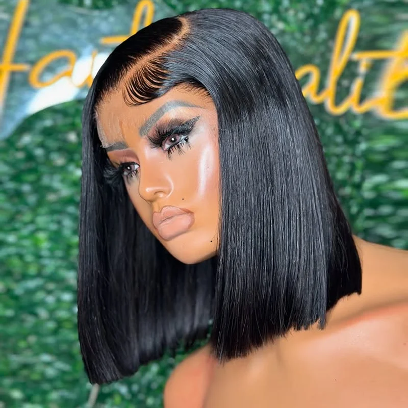 

Wear Go Glueless Bob Wig Lace Front Human Hair Wigs Straight 7x5 HD Lace Frontal Wig Short Bob 4x4 Прозрачные парики с закрытием шнурка